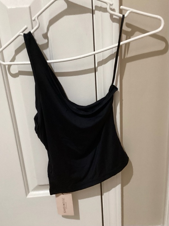 Fashion Nova Tops - Fashion Nova Black Asymmetric Cowl Camisole